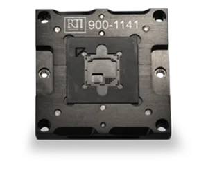 custom test socket design with topside relief cutouts
