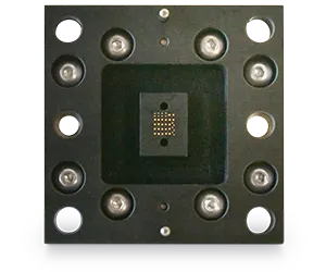 custom test socket design with kelvin contacts