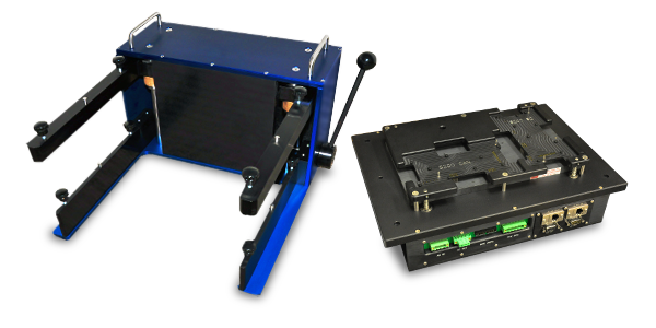 reusable test press base and PCB bed of nails interface module